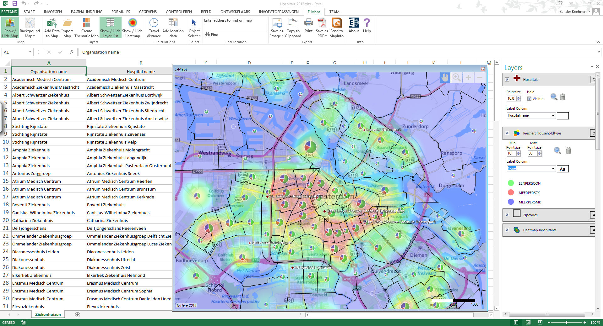 Excel E-Maps