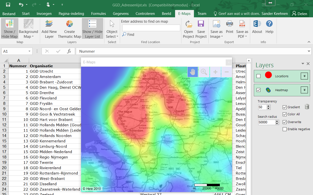 Excel E-Maps